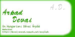 arpad devai business card