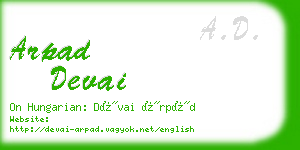 arpad devai business card